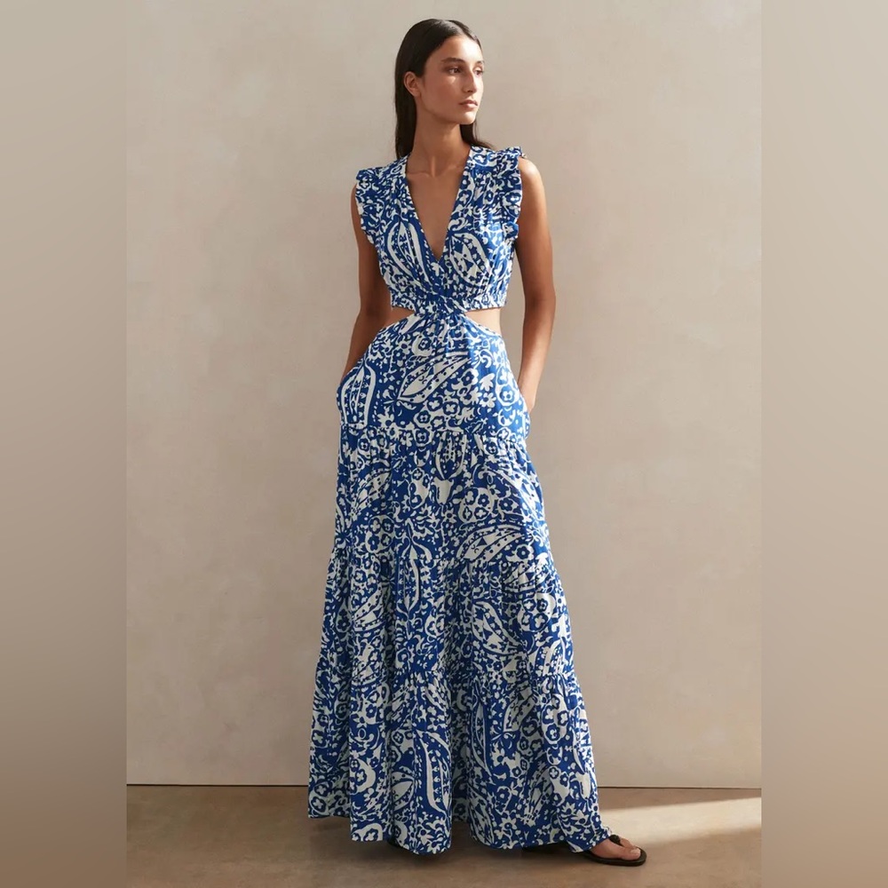 ME + EM Cutout Blue Flower Dress